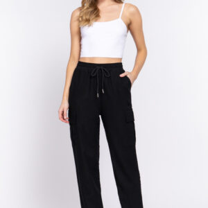 LINEN CARGO PANTS 