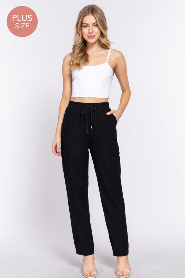 LINEN CARGO PANTS 