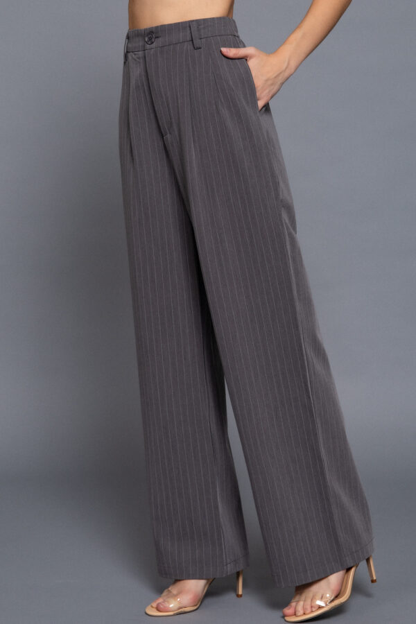 PIN STRIPE WOVEN STRAIGHT PANTS - Image 6