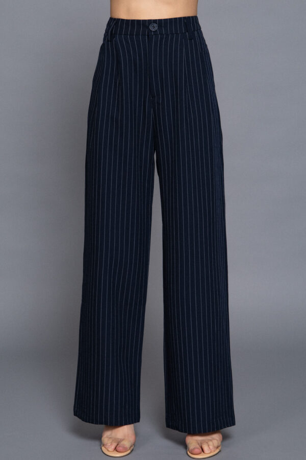 PIN STRIPE WOVEN STRAIGHT PANTS - Image 4