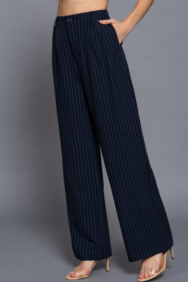 PIN STRIPE WOVEN STRAIGHT PANTS - Image 3