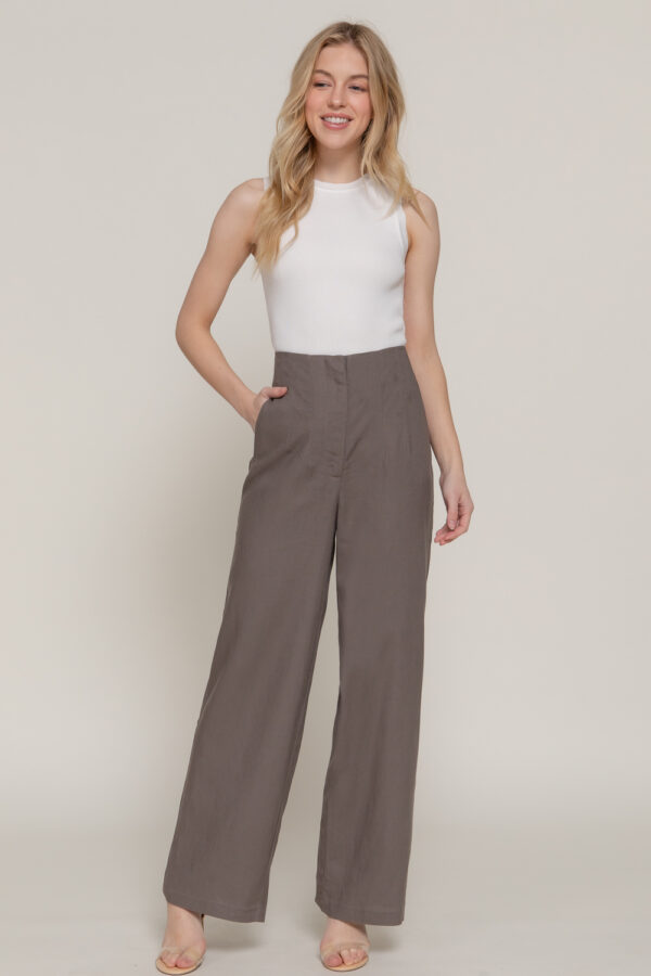 HIGH WAIST STRAIGHT LINEN PANTS - Image 16