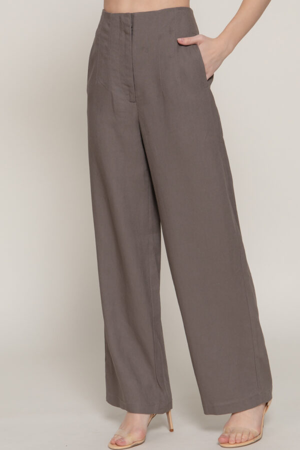 HIGH WAIST STRAIGHT LINEN PANTS