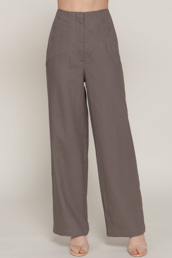 HIGH WAIST STRAIGHT LINEN PANTS - Image 14