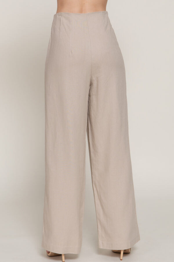 HIGH WAIST STRAIGHT LINEN PANTS - Image 2