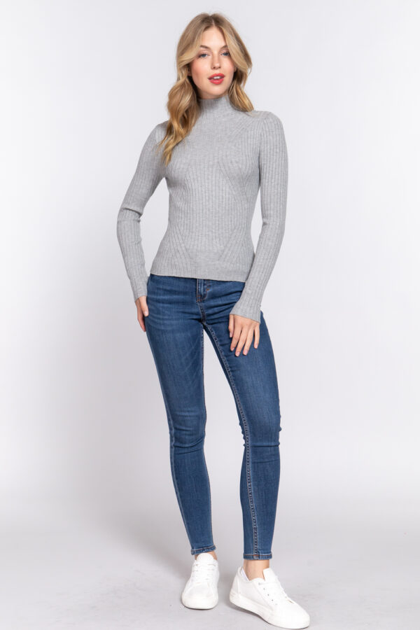 HIGH-NECK FITTED SWEATER - Image 4
