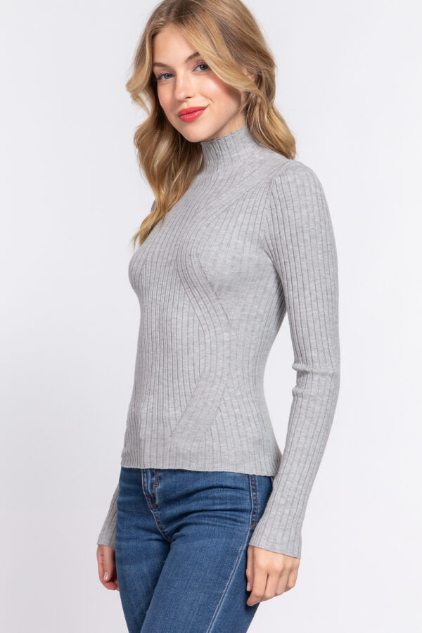 HIGH-NECK FITTED SWEATER - Image 3