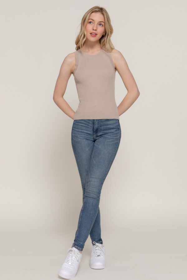 SLEEVELESS ROUND NECK SPRING SWEATER - Image 2