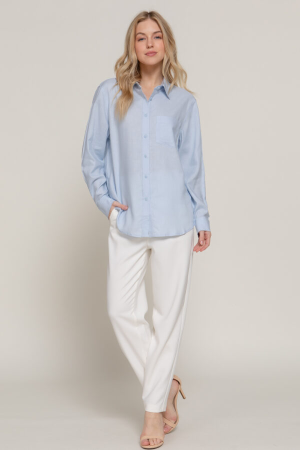 LONG SLEEVE LINEN BLEND SHIRT - Image 7