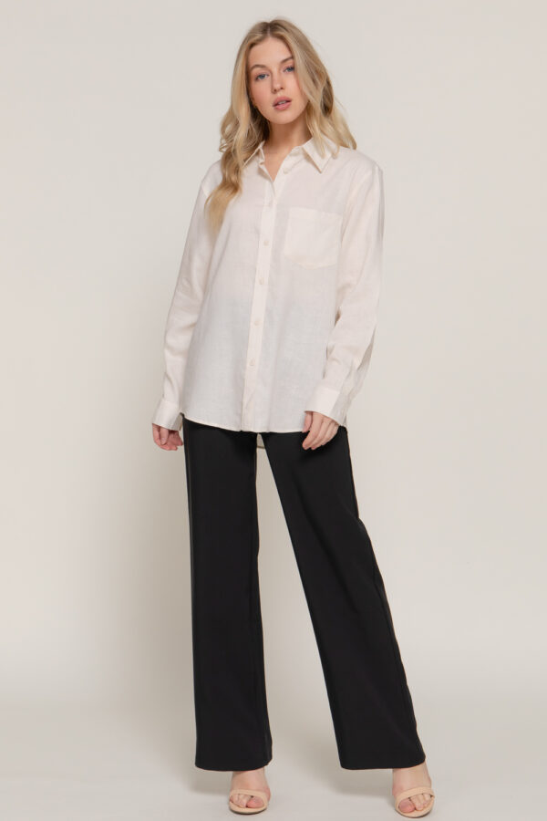 LONG SLEEVE LINEN BLEND SHIRT - Image 14