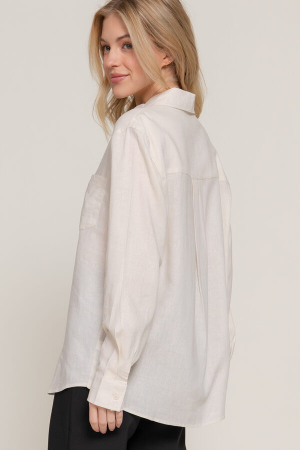 LONG SLEEVE LINEN BLEND SHIRT - Image 17