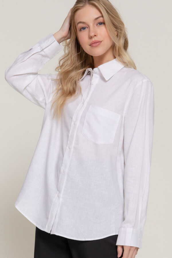 LONG SLEEVE LINEN BLEND SHIRT - Image 21