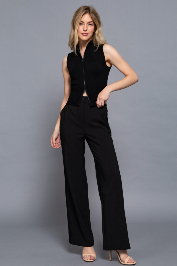 SLEEVELESS FRONT ZIPPER CLOSURE SPRING SWEATER - Image 9